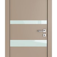Дверь межкомнатная DO-512 Латте софт/стекло Белое
