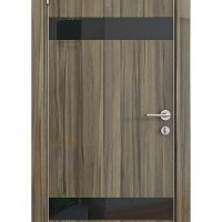 Дверь межкомнатная DO-502 Сосна глянец/стекло Черное