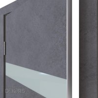 ШИ дверь DO-602 Бетон темный/стекло Белое