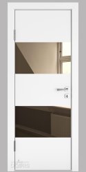 ШИ дверь DO-608 Белый бархат/зеркало Бронза