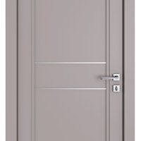Дверь межкомнатная DG-M-7 Серый бархат/молдинги светлые
