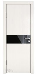 ШИ дверь DO-609 Белый ясень/стекло Черное