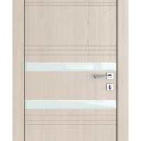 ШИ дверь DO-615 Ясень капучино/стекло Белое