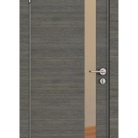 ШИ дверь DO-607 Ольха темная/зеркало Бронза