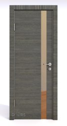 Дверь межкомнатная DO-507 Ольха темная/зеркало Бронза