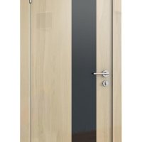 Дверь межкомнатная DO-504 Анегри светлый/стекло Черное