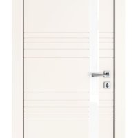 Дверь межкомнатная DO-514 Сливки/стекло Белое