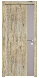 Дверь межкомнатная DG-523 Рустик натуральный/вставка Серый бархат