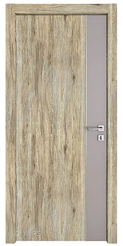 Дверь межкомнатная DG-523 Рустик натуральный/вставка Серый бархат