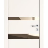 Дверь межкомнатная DO-512 Сливки/зеркало Бронза