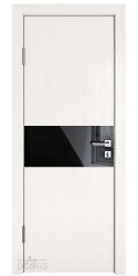 ШИ дверь DO-601 Белый ясень/стекло Черное