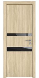 ШИ дверь DO-612 Дуб светлый/стекло Черное