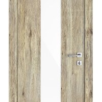 Дверь межкомнатная DO-510 Рустик натуральный/стекло Белое