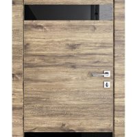 Дверь межкомнатная DO-502 Лофт светлый/стекло Черное