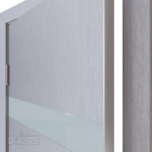 Дверь межкомнатная DO-502 Металлик/стекло Белое