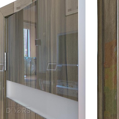 Дверь межкомнатная DO-502 Сосна глянец/Снег