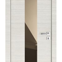 Дверь межкомнатная DO-510 Ива светлая/зеркало Бронза