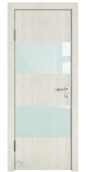ШИ дверь DO-608 Белая лиственница/стекло Белое