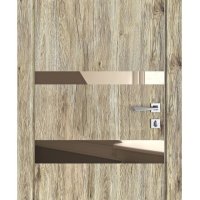 Дверь межкомнатная DO-512 Рустик натуральный/зеркало Бронза