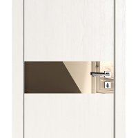 ШИ дверь DO-609 Белый ясень/зеркало Бронза