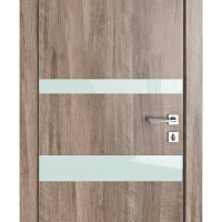 Дверь межкомнатная DO-512 Орех седой светлый/стекло Белое