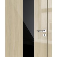 Дверь межкомнатная DO-510 Анегри светлый/стекло Черное