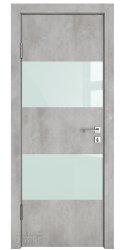 Дверь межкомнатная DO-508 Бетон светлый/стекло Белое