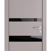 Дверь межкомнатная DO-512 Серый бархат/стекло Черное