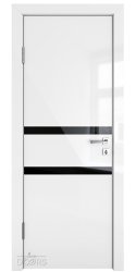 ШИ дверь DO-613 Белый глянец/стекло Черное