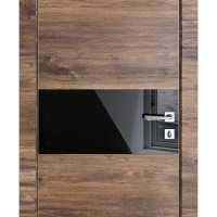 ШИ дверь DO-601 Лофт темный/стекло Черное