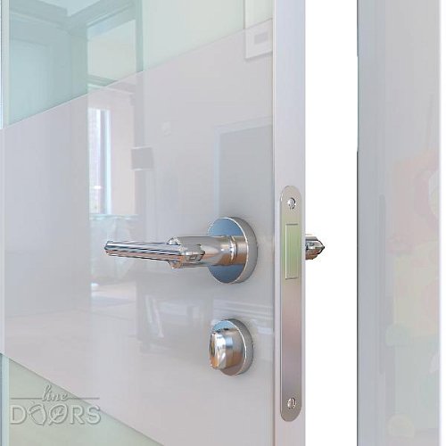 ШИ дверь DO-608 Белый глянец/стекло Белое