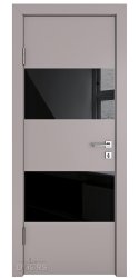 Дверь межкомнатная DO-508 Серый бархат/стекло Черное