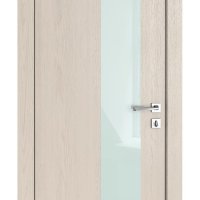 Дверь межкомнатная DO-504 Ясень капучино/стекло Белое