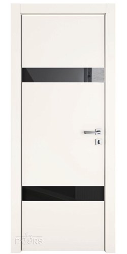 Дверь межкомнатная DO-502 Сливки/стекло Черное