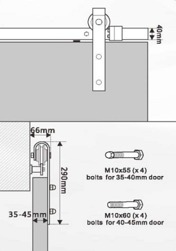 Раздвижная система Loft 1 (Крепление сбоку)