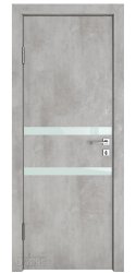 Дверь межкомнатная DO-513 Бетон светлый/стекло Белое