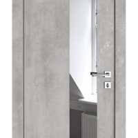 Дверь межкомнатная DO-504 Бетон светлый/Зеркало