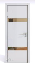 Дверь межкомнатная DO-502 Белый глянец/зеркало Бронза