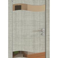 Дверь межкомнатная DO-503 Серый дуб/зеркало Бронза