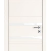 Дверь межкомнатная DO-515 Сливки/стекло Белое