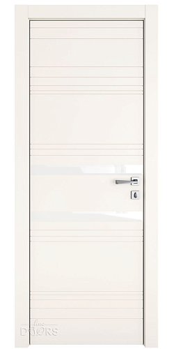 Дверь межкомнатная DO-515 Сливки/стекло Белое