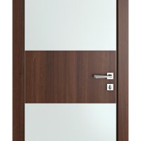 Дверь межкомнатная DO-508 Орех тисненый/Снег