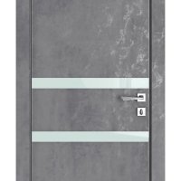 Дверь межкомнатная DO-513 Бетон темный/стекло Белое