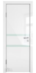 Дверь межкомнатная DO-513 Белый глянец/стекло Белое