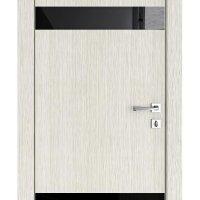 ШИ дверь DO-602 Белая лиственница/стекло Черное