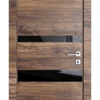 Дверь межкомнатная DO-512 Лофт темный/стекло Черное