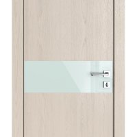 Дверь межкомнатная DO-509 Ясень капучино/стекло Белое