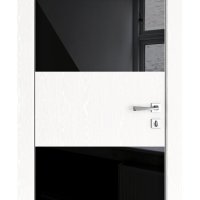 ШИ дверь DO-608 Жемчуг/стекло Черное