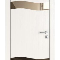 Дверь межкомнатная DO-503 Белый ясень/зеркало Бронза