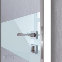 ШИ дверь DO-601 Металлик/стекло Белое